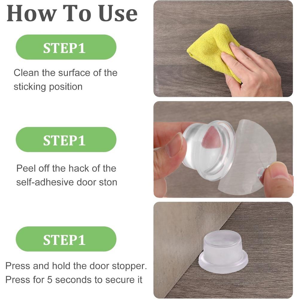 Silicone Door Stopper Wall Protector Bedroom Door Handle Bumper Self Adhesive Anti-crash Pad Practical Furniture Accessories