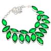 Lab Created Green Tourmaline Necklace 18" Adjustable Chain Marquise Cut Gemstone