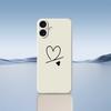 For iPhone 17 Case Black Love Pattern Printing Straight Edge TPU Phone Back Cover