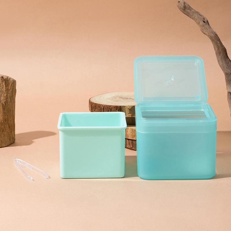 Двухслойная коробка для ватных дисков с пинцетом, контейнер для хранения с широким горлышком и откидной крышкой для дисков для снятия макияжа и инструментов для нейл-арта