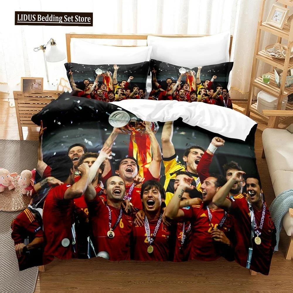 Fotbal Star CR7 Socer Beding Set Young Boys Young Girls Twin Quen Sized Dimensions Soft Duvet Cover Pilowcase Bed Young Boys Adult People Fashion Home