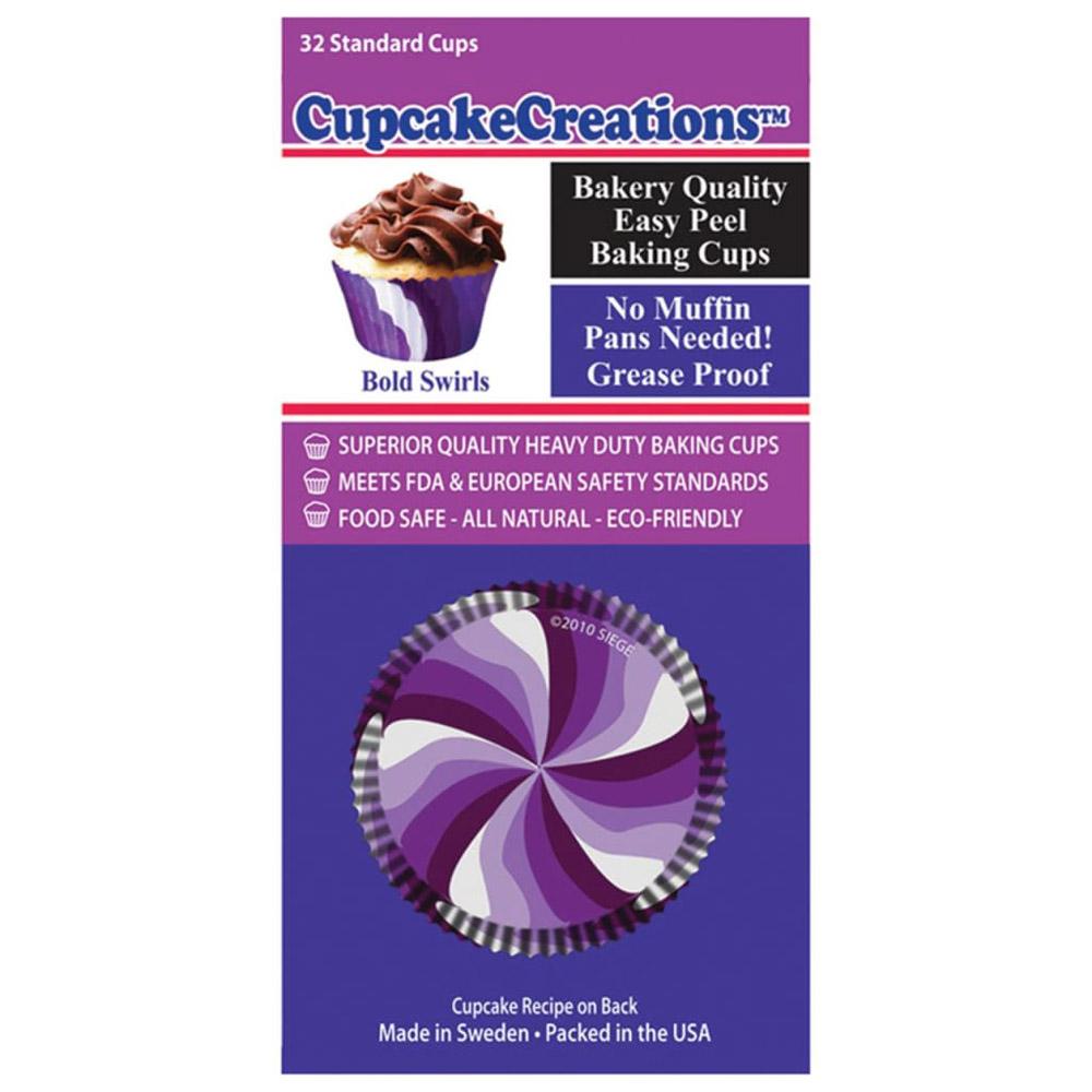 CCC Swirl Cupcake Cups 32pk (Purple)