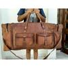 Leather Bag Travel Goat Duffel Luggage Gym Vintage Brown Genuine New Large Men's