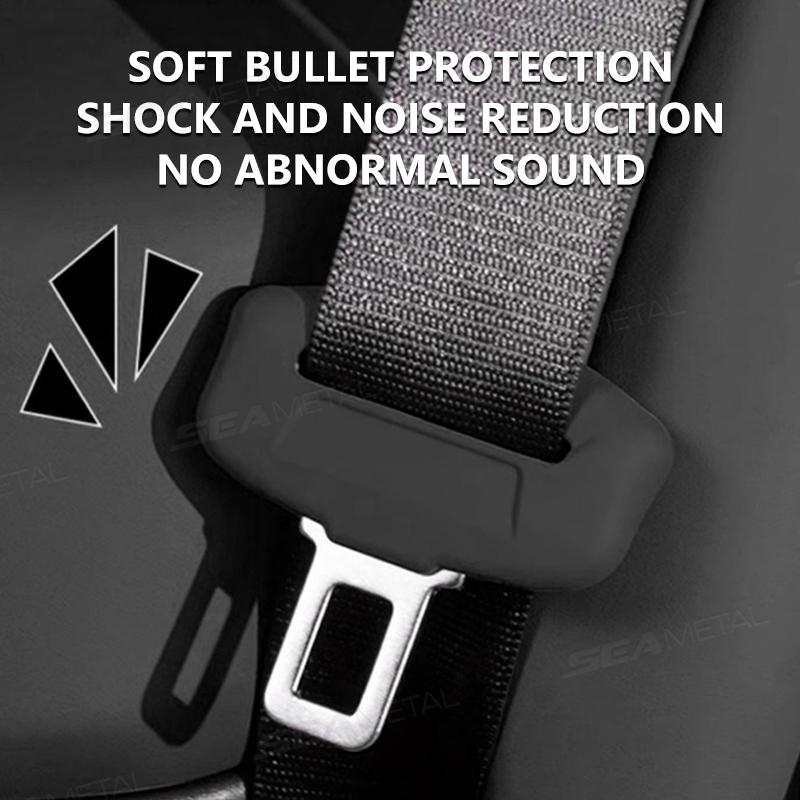 2Pcs Seat Belt Buckle Cover - Anti-Scratch Rubber Protector Clip, Universal for SUV & Sedan