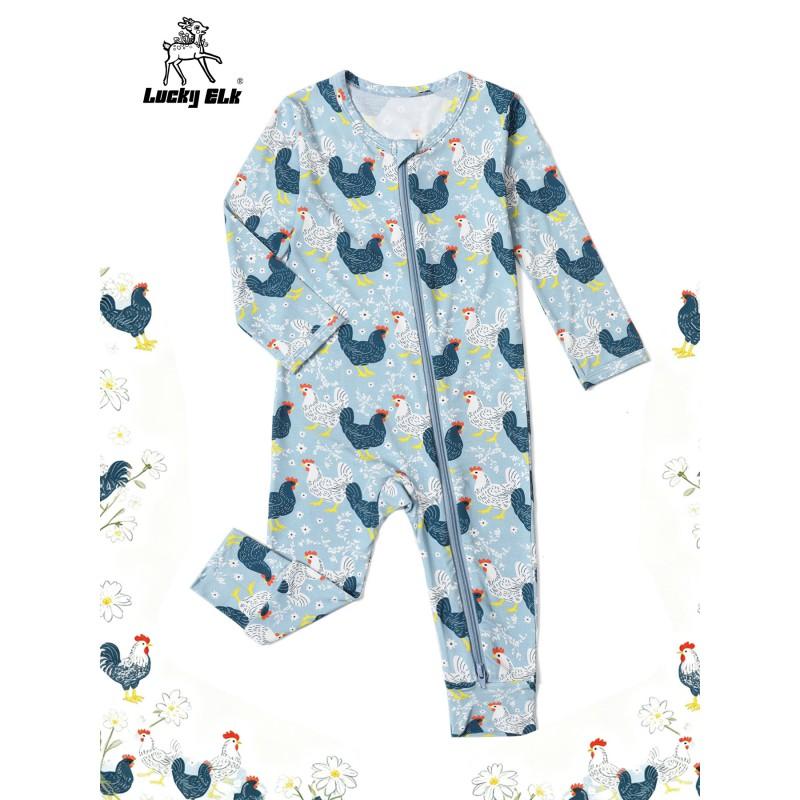Baby Romper Bamboo Fiber Zip Sleepwear Newborn Thin Style