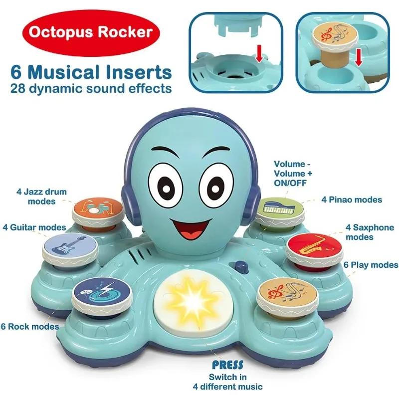 Baby Musical Toys Learning Toys for Toddlers Octopus Music Toys Preschooler Musical Educational Instruments Toy for Birthday