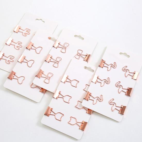 6 шт. Металлические скрепки для бумаги Милые зажимы для папок в форме животных для школы, офиса, разноцветные держатели для документов, фотографий