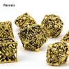 7 Pcs Golden Black Octopus Metal Dice Hollow Metal Polyhedral Dice Set Suitable for Role-Playing RPG  Board Game Card Game