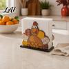 Waterproof Wooden Napkin Holder Thanksgiving Solid Wood Holder Fall Harvest Gnome Scarecrow Turkey Tissue Paper Towel Dispenser Hand-Painted