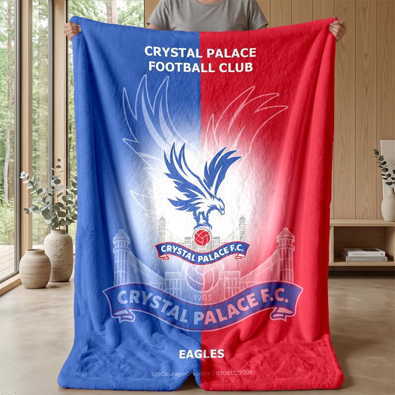 Crystal Palace Football Print Flannel Blanket, Soft Warm Lightweight Throw Blanket for Sofa Bed Camping