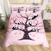 Panda down quilt cover pink cute comfortable bedding soft and comfortable
