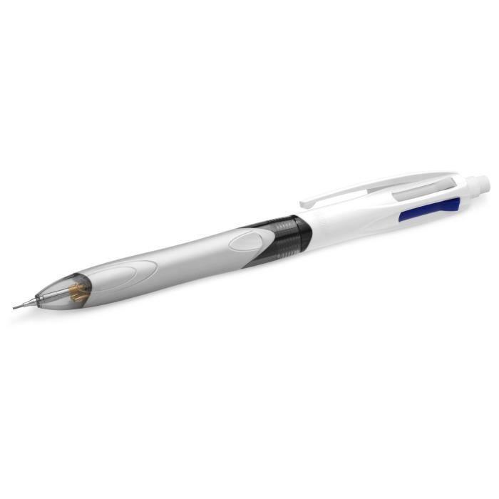BIC 4 Couleurs 3+1 HB Stylo-Bille et Porte-Mines - Blister de 1 + 12 Mines 0,7 mm HB