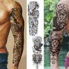 1 PC 480*170MM Temporary Tattoo Sleeves For Men Women Super Large Compass Wolf Head Eye Fake Lion God Feather Tattoo Full Arm Tattoo Sticker