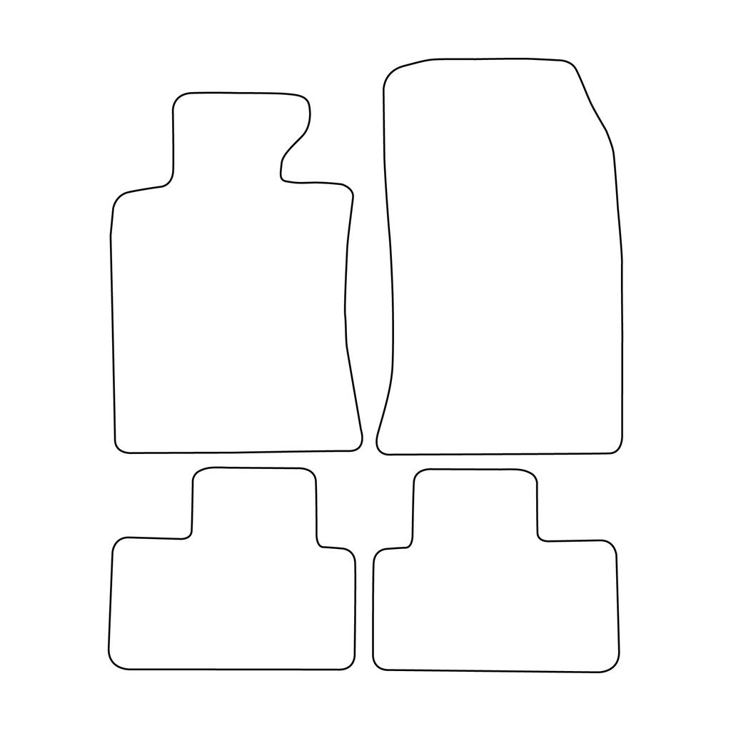Velour Car Mat Set, Car Mats Fitting: BMW Mini Clubman R55 2007-2015, Black Trim
