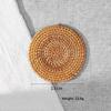 Round Patterned Rattan Coaster Protects Surfaces from Hot Coffee Mugs for Home and Kitchen