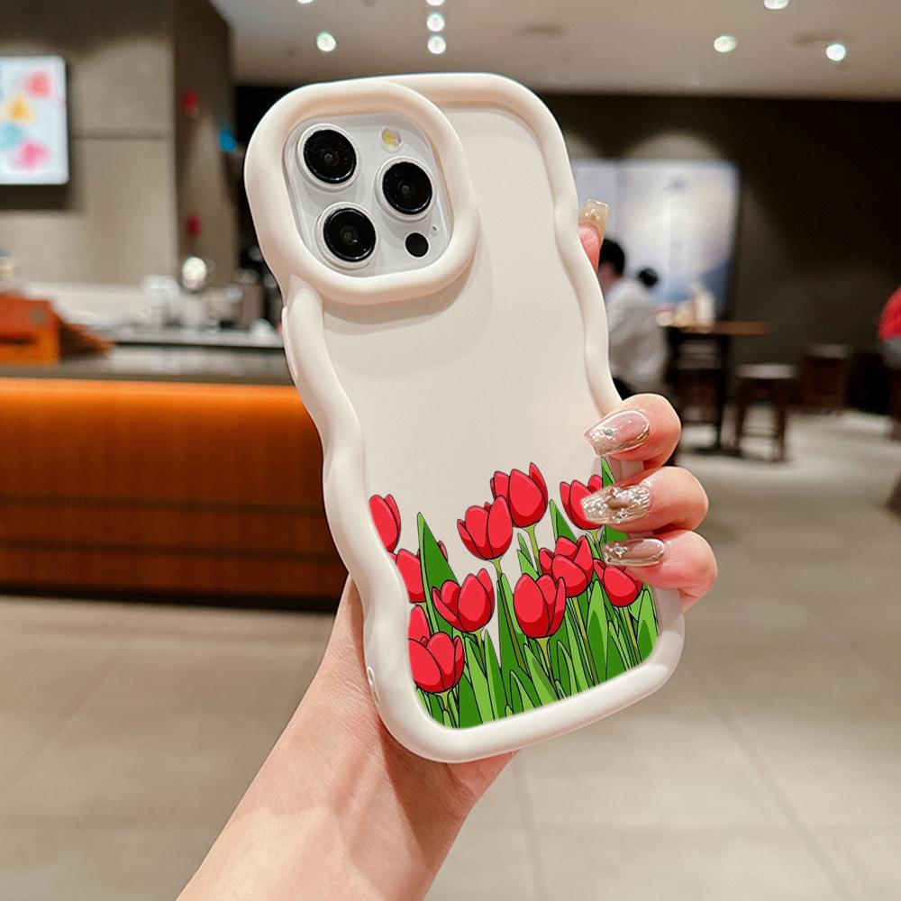 LZ16 Flower Wave Silicone Phone Cases for Samsung A15 S23 FE S24 Ultra A34 A54 A14 A55 Motorola G32 OnePlus Soft Cover