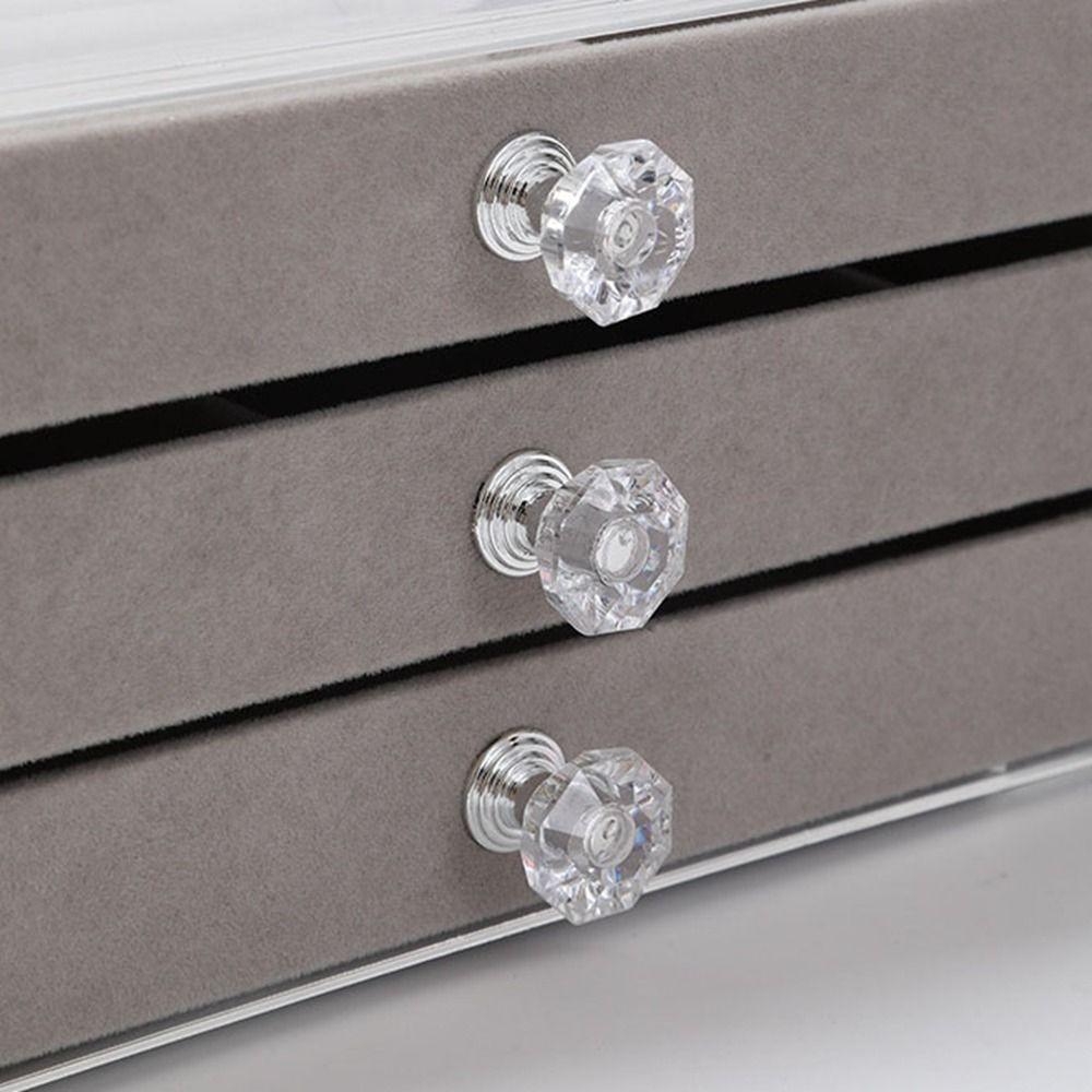 Large Capacity Flannel Jewelry Storage Box Dustproof 3 Layers Jewelry Box  Necklaces/Earrings