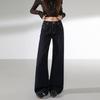 Dark blue straight-leg loose jeans women's autumn and winter new low-rise drape and thin versatile floor-mopping trousers