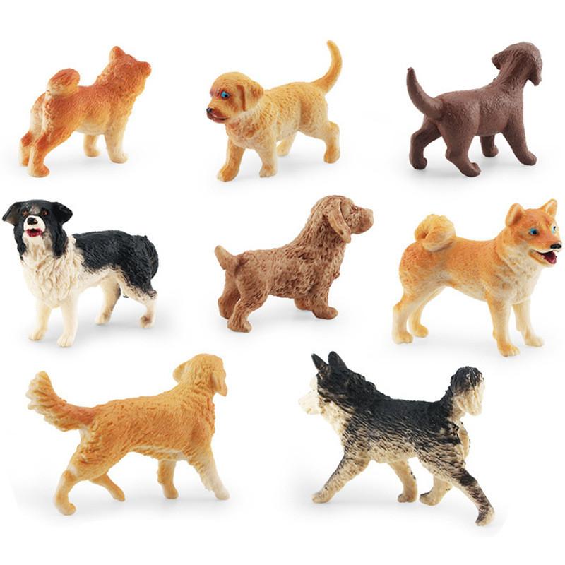 Realistic Miniature Puppy Figurine Pvc Husky Golden Retriever Shiba Inu Great Gift Idea