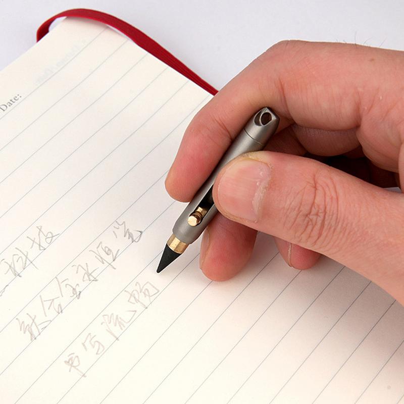 Вечный карандаш из титанового сплава, без чернил, вечный профессиональный карманный карандаш для письма, школьные принадлежности для дома, уникальный брелок