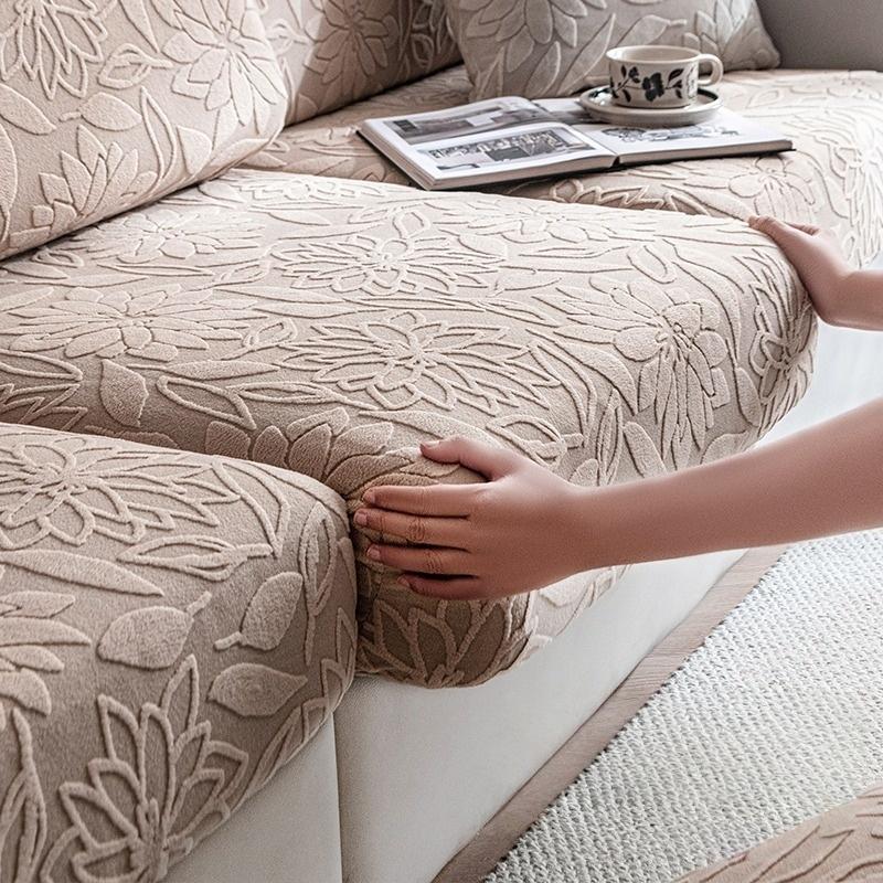 1 шт. Жаккардовый эластичный чехол на подушку дивана с камелиями, Эластичный цветочный чехол на диван для гостиной, Четыре сезона, Подходит для домашних животных