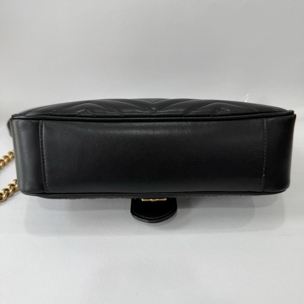 [Pre-Owned] Gucci GG Marmont Small Matelassé Shoulder Bag 'Black' - Very Good #HBU3WX