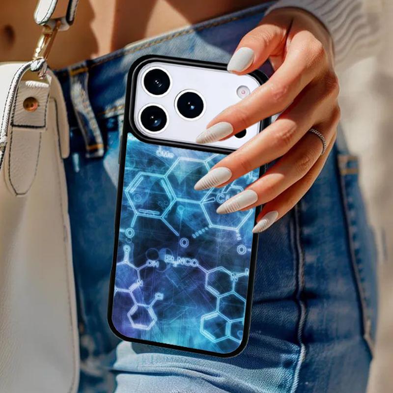 Biology and Chemistry pattern Phone Case For iPhone 17 Air 14 15 13 12 Max Cover For Apple 14 15 16 16e 11 Pro Max Plus Coque