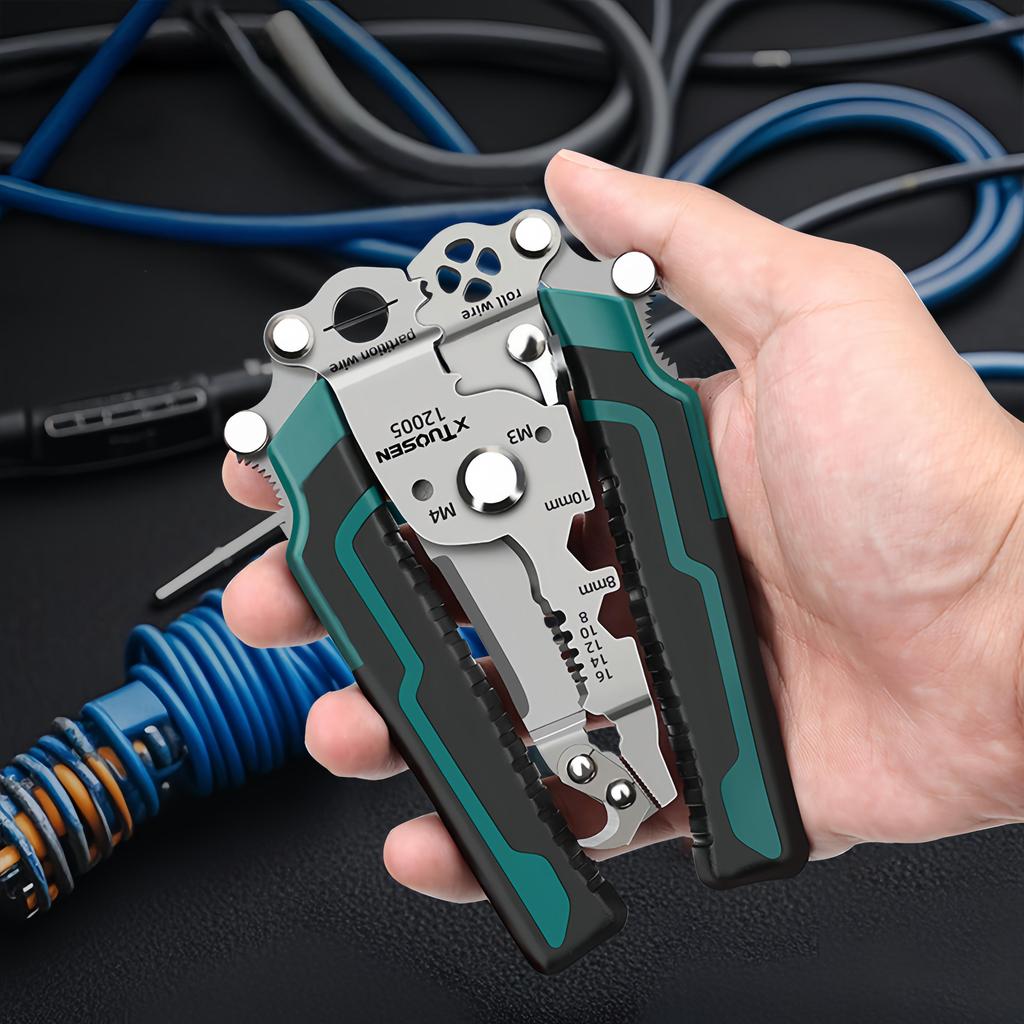Многофункциональные кусачки 20 в 1 для электриков: Специальные складные клещи для зачистки проводов, кусачки для зачистки и протягивания проводов, расщепления и обжима проводов