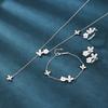 Sterling Clover Jewelry Set Women With Cubic Zirconia Necklace Earrings Ring Bracelet