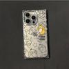 Transparent Square Back Tube Case Casing Protection For iPhone 14 Pro Max 13 11 12 16 ProMax 15 Plus Anti-Oxygen,Luck Psyduck Pattern