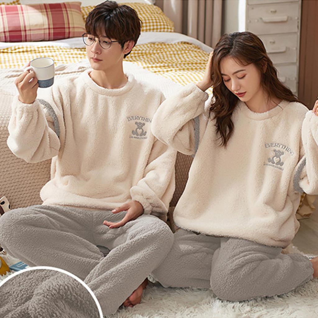 Mskikefly Пушистые и Теплые Машинная Стирка Идеальный Подарок Мягкие и Теплые для Осени и Легкие и Идеальные для Комплекта Парной Одежды Женская Пижама, Стираемая,