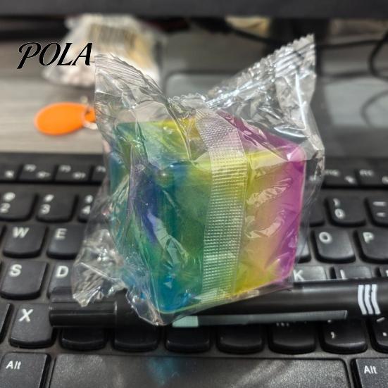 Эластичная желе-игрушка Радужный кубик льда Сжимаемый мячик-антистресс, Прозрачный фиджет-мячик для взрослых для снятия тревоги, Мягкий ТПР Декомпрессия Дети Взрослые Облегчение