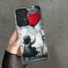B-Banksy Art Graffiti Artist Shockproof Phone Case for Samsung A17 A16 A15 A14 A37 A57 A36 A56 A26 A35 A55 A25 A34 A54 A24 A13 A