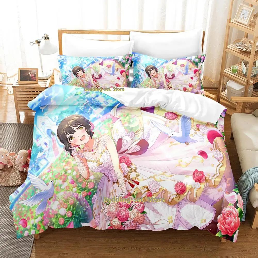 Комплект постельного белья Takafuji Kako Односпальный Полуторный Двуспальный Кинг-сайз Комплект для кровати Взрослый Детский Спальня Комплекты пододеяльников Аниме Девушки Кровать