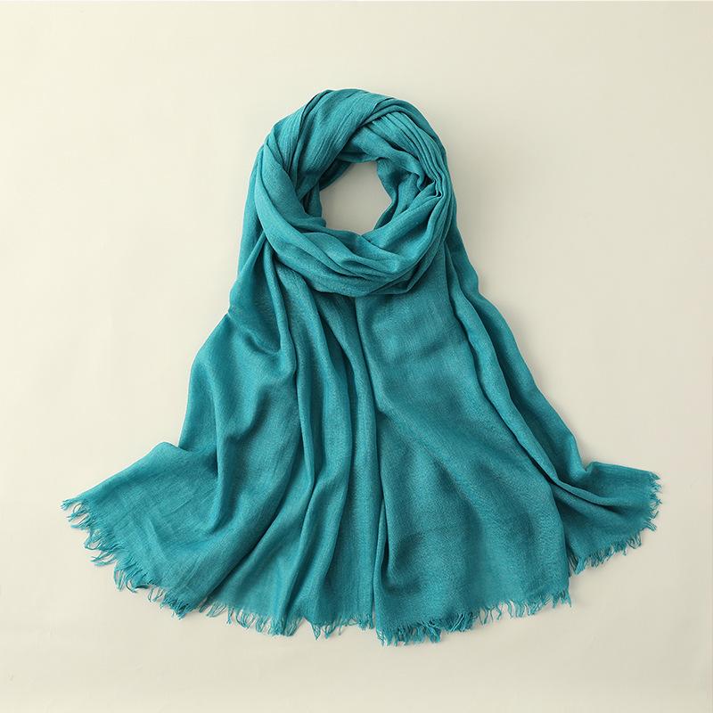 Solid Color Cotton Linen Scarf for Women Lady Literature Anti-sunburn Long Tassel Scarves Autumn Soft Gauze Wrap Shawls New