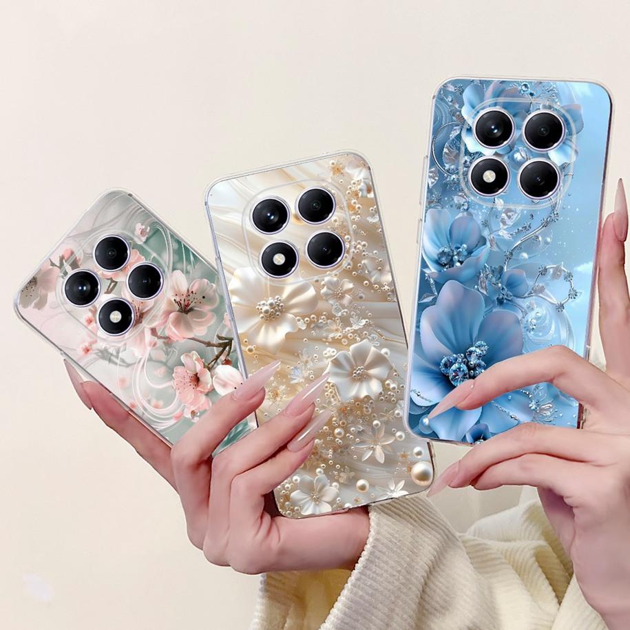 Чехол для Xiaomi Redmi Note 14 Pro Plus Новый Популярный Цветочный Мраморный Мягкий Силиконовый Чехол для Xiaomi Redmi Note 14 Pro Global Capinha