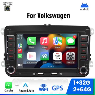 2Din автомобильное радио Android для Volkswagen Golf 5 6 Polo Passat B6 B7 CC Skoda Jetta Универсальный мультимедиа Carplay Wifi GPS навигация