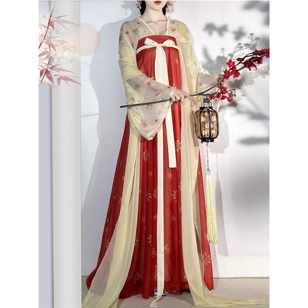 Restore The Chinese Tang Dynasty Style Hanfu Women, Breast-length Skirt Suit For Women