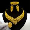 Dubai Jewelry 24k Gold Plated Bridal Jewelry Set Necklace Earrings Middle East Dubai Gold Wedding Jewelry Four-piece Set 2026
