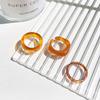 Colourful Square Geometric Resin Round Women Open Ring Korean Style Ring Fashion Jewelry Acrylic