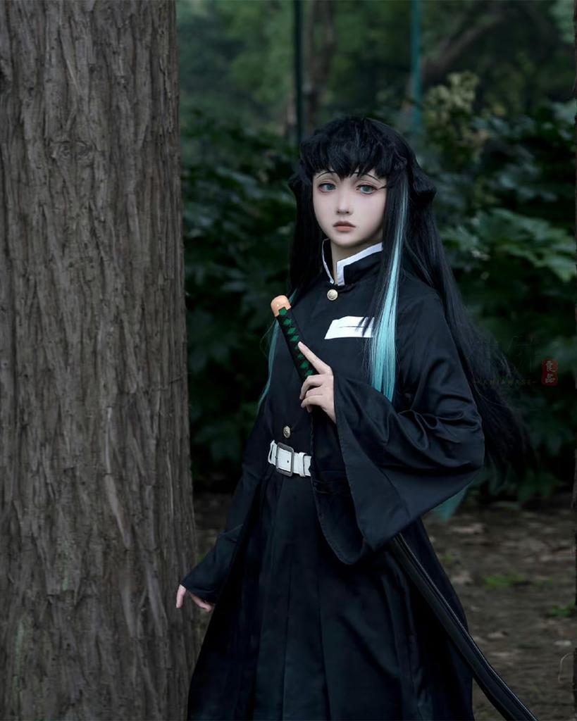 Kanzu Ryohin Muichiro Tokito Косплей с париком Kabashira Kanroji Mitsuri Косплей Костюм Костюм для взрослых Костюм Культурного Фестиваля Событие Костюм Убийцы Демонов