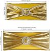 50pcs/Lot Metallic Gold Silver Chair Bands Wedding Chair Decoration Spandex Chair Sashes Bow For Party Event Hotel Banquet Home