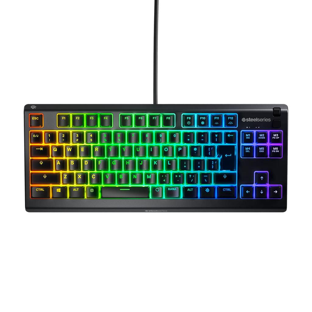 SteelSeries Gaming Keyboard Tenkeyless Wired Apex 3 TKL Japanese Layout Silent Switch IP32 Splashproof Supports 24 Keys Simultaneously Pressing Black