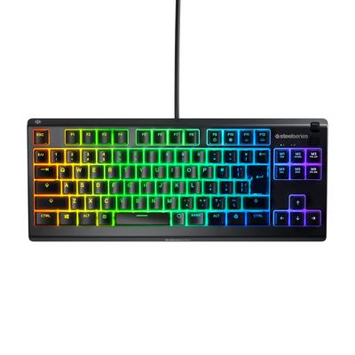 Игровая клавиатура SteelSeries Tenkeyless Wired Apex 3 TKL с японской раскладкой, бесшумный переключатель, защита от брызг IP32, поддержка одновременного нажатия 24 клавиш, черная