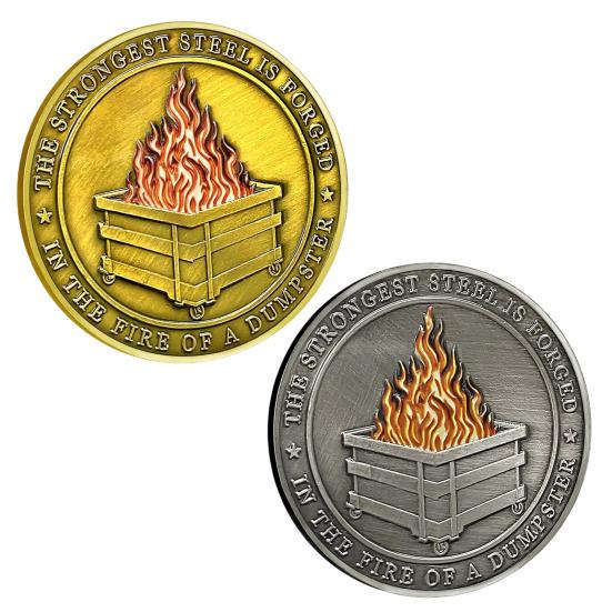 7/9 шт. монета Dumpster Flame Challenge двусторонняя резная металлическая памятная медаль медальон круглая коллекционная монета украшение для домашнего офиса