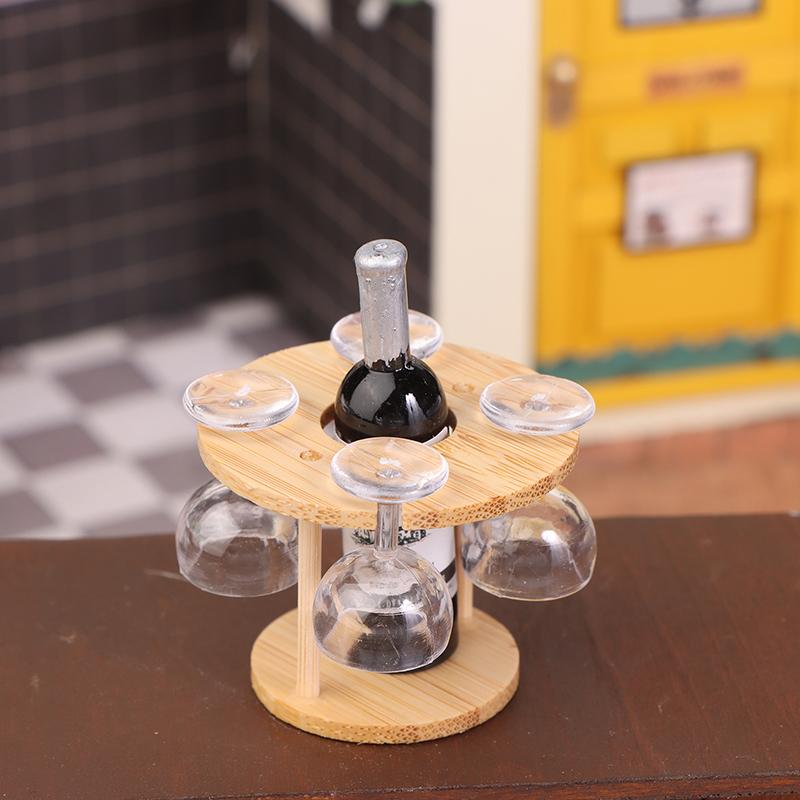 Кукольный домик Миниатюрный Мини Винный Бокал Стойка Набор Бокалов Модель Мебель Для Дома Декор Игрушка Кукольный Дом Аксессуары