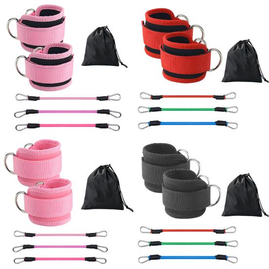 Ленты сопротивления для лодыжек с манжетами для женщин, ленты для упражнений на ноги и ягодицы, оборудование для тренировки ягодиц и бедер