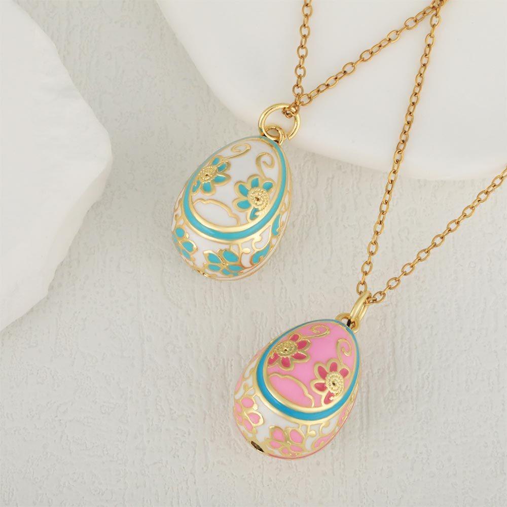 Цветочная подвеска в виде пасхального яйца, циркониевое колье-подвеска, легкая роскошь, цветная эмалевая подвеска, для вечеринки