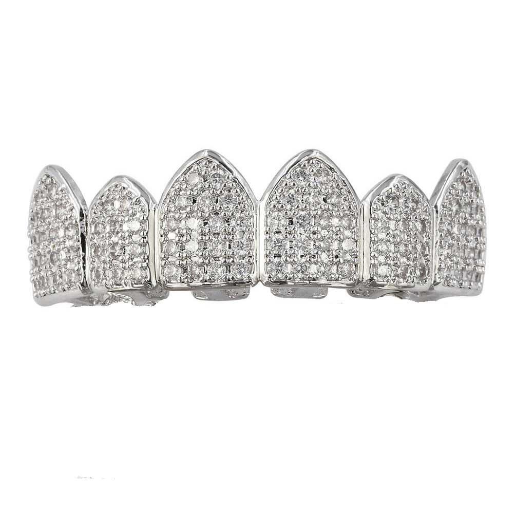 WISH Micro Inlaid Gold Teeth Set Sharp Teeth Vampire Teeth Hip Hop Accessories Teeth Set Factory