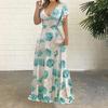 Летнее платье с развевающимися рукавами, дышащее очаровательное женское платье макси с цветочным узором, женская одежда